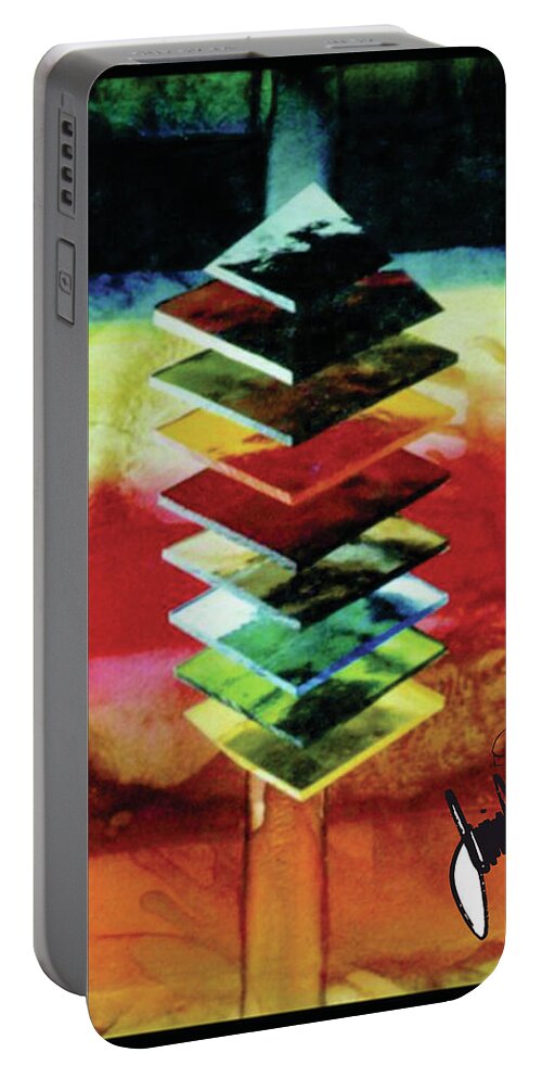  Portable Battery Charger featuring the digital art Glass by Jimmy Williams