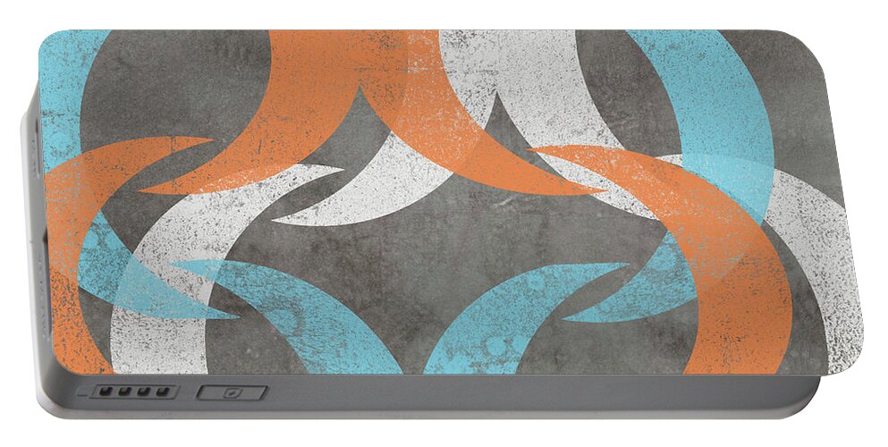 Abstract Portable Battery Charger featuring the painting Graphic Wave II by Jennifer Goldberger