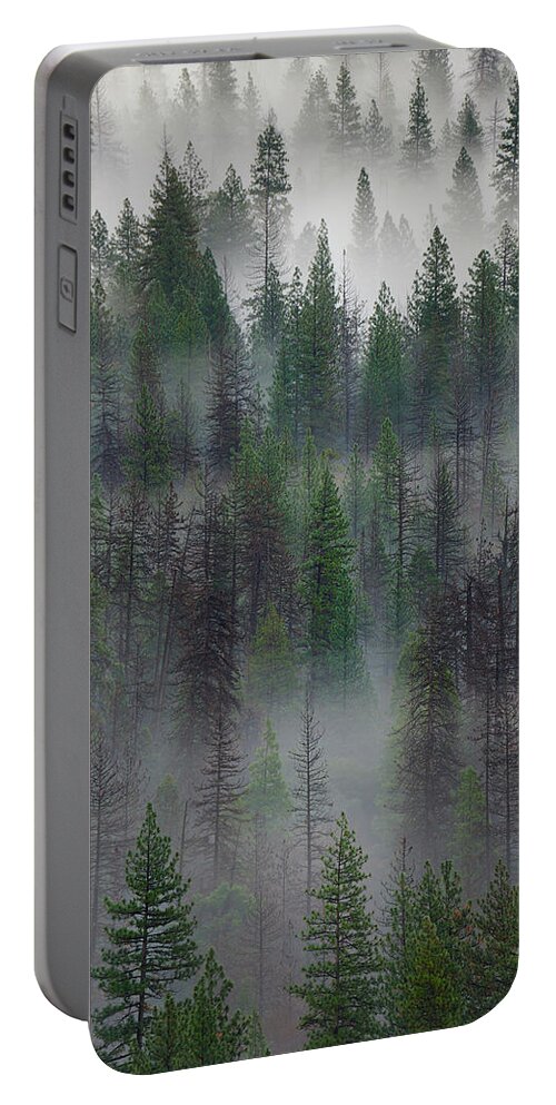 Forest Portable Battery Charger featuring the photograph Green Yosemite #1 by Jon Glaser