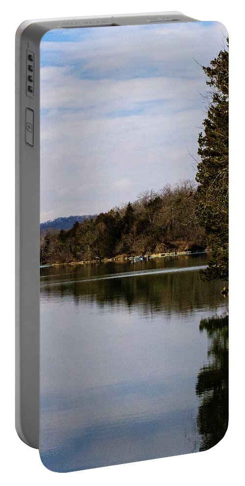Lake Of The Ozarks Portable Battery Charger featuring the photograph Ha Ha Tonka Cove in Winter #1 by Al Griffin