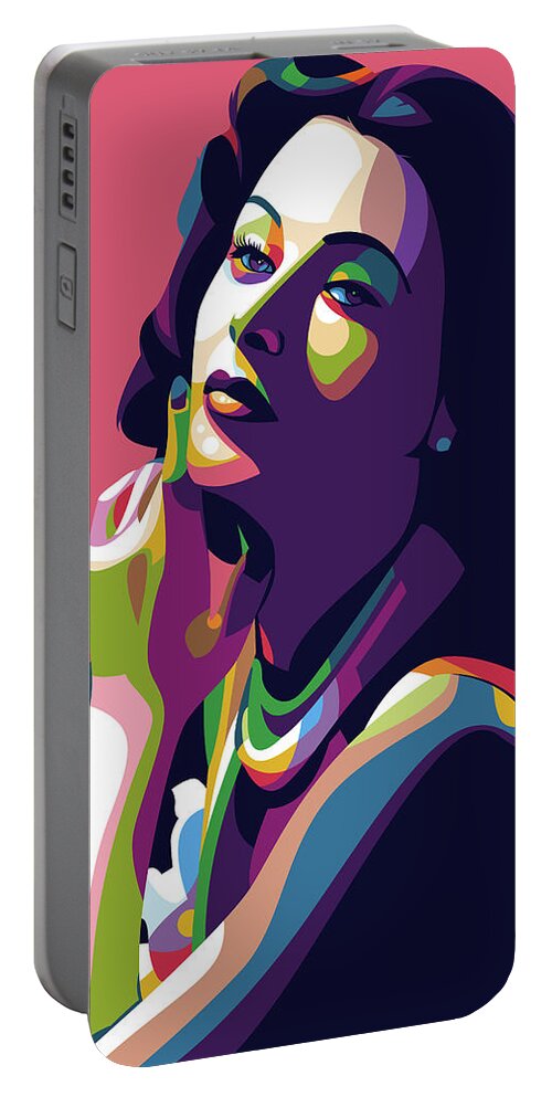 Hedy Lamarr Portable Battery Charger featuring the digital art Hedy Lamarr by Movie World Posters