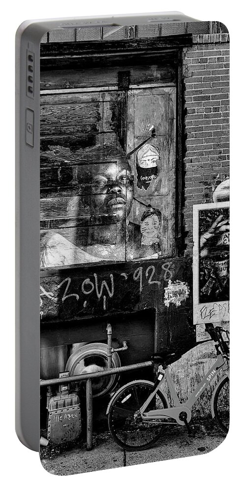 Alley Portable Battery Charger featuring the photograph I Am The Change #1 by Frank Winters