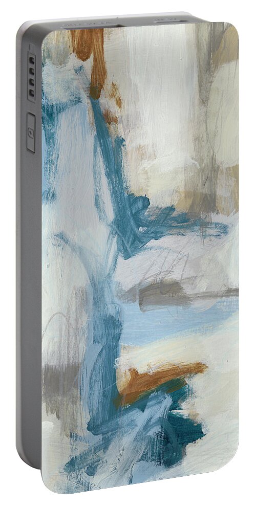 Abstract Portable Battery Charger featuring the painting Intermittent I by June Erica Vess