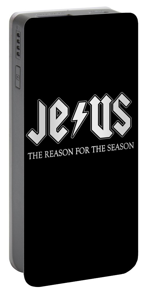 Christmas Portable Battery Charger featuring the digital art Jesus is the Reason For Season #1 by Flippin Sweet Gear