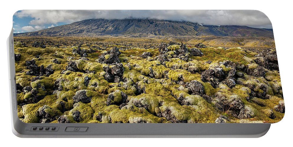 Iceland Portable Battery Charger featuring the photograph Lava Field of Iceland by David Letts