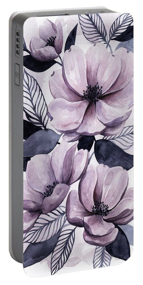 Botanical Portable Battery Charger featuring the painting Lavender Burst II by Grace Popp