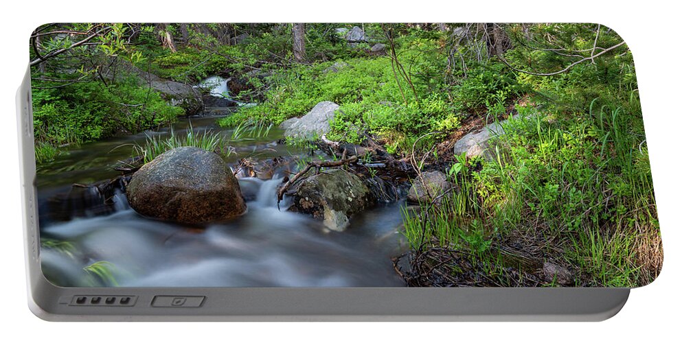 Rmnp Portable Battery Charger featuring the photograph Long Exposure Shot of a Mountain Stream #1 by Kyle Lee