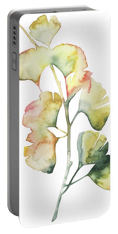 Botanical Portable Battery Charger featuring the painting Maidenhair Branch I by Grace Popp