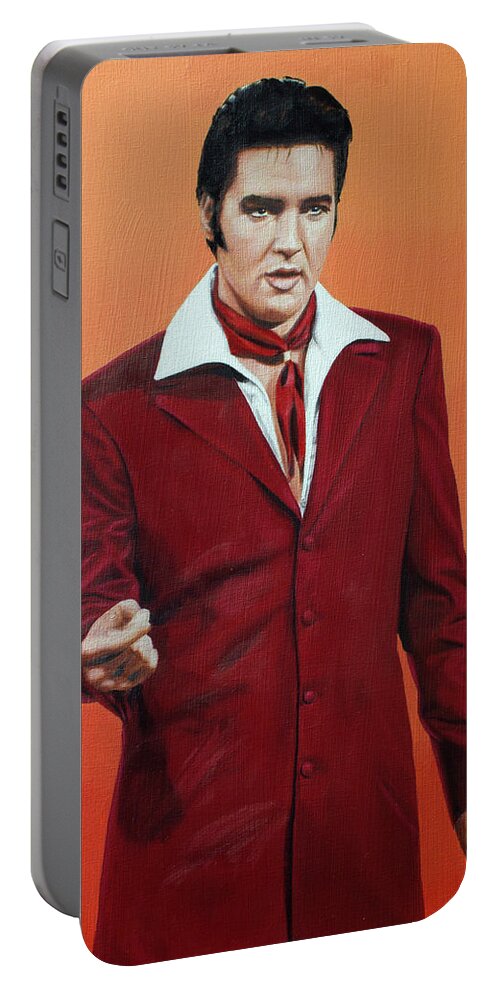 Elvis Portable Battery Charger featuring the painting No title #3 by Rob De Vries