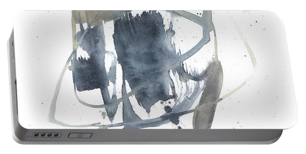 Abstract Portable Battery Charger featuring the painting Off Center II by Jennifer Goldberger