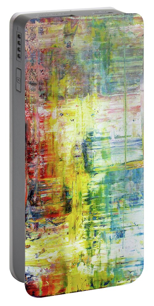 Derek Kaplan Portable Battery Charger featuring the painting Opt.25.19 'Could It Be Forever' by Derek Kaplan