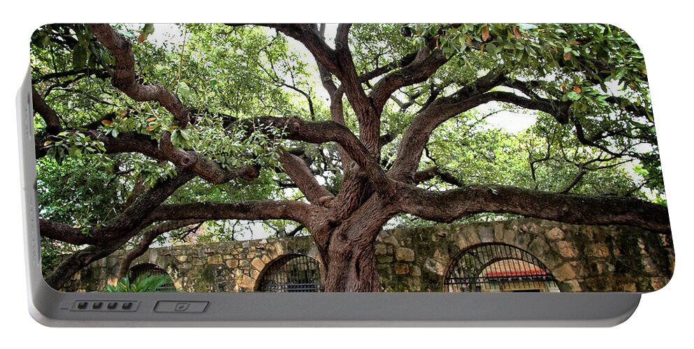 Alamo Portable Battery Charger featuring the photograph Outside the Alamo #1 by George Taylor