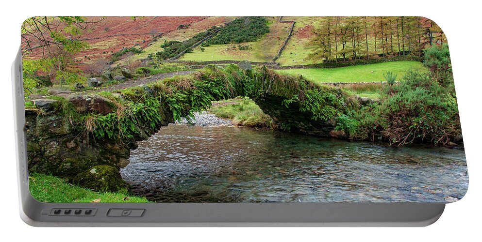 Wasdale Head Portable Battery Charger featuring the mixed media Packhorse Bridge by Smart Aviation
