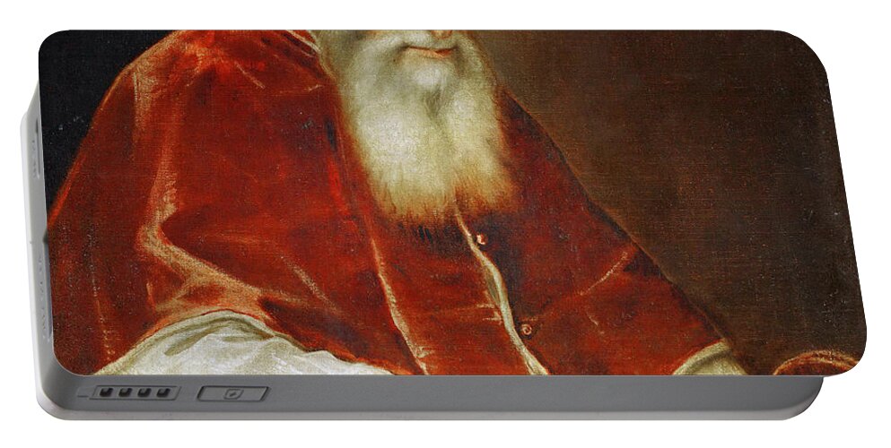 Titian Portable Battery Charger featuring the painting Portrait of Pope Paul III. #2 by Titian