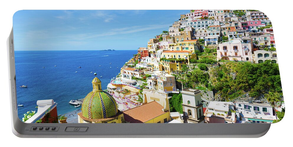 Blue Portable Battery Charger featuring the photograph Positano, Amalfi Coast by Francesco Riccardo Iacomino