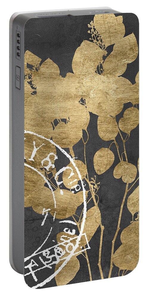 Botanical Portable Battery Charger featuring the painting Postage Leaves IIi by Jennifer Goldberger