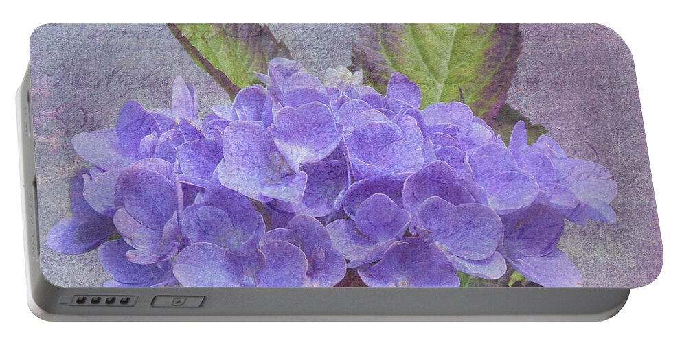 Hydrangea Portable Battery Charger featuring the photograph Purple Hydrangea #1 by Lynn Bolt