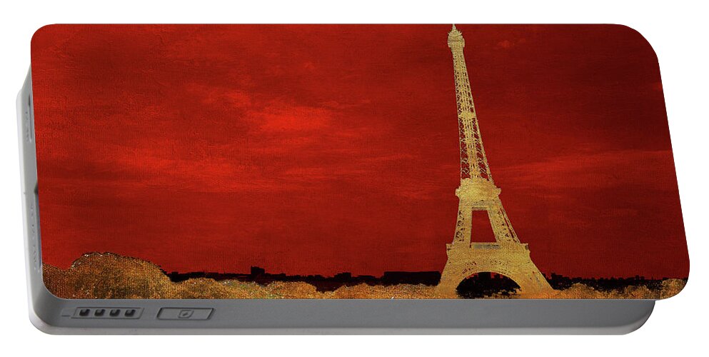 Red Portable Battery Charger featuring the photograph Red Paris by Emily Navas