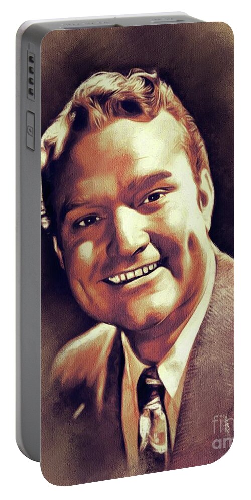 Red Portable Battery Charger featuring the painting Red Skelton, Vintage Actor #1 by Esoterica Art Agency