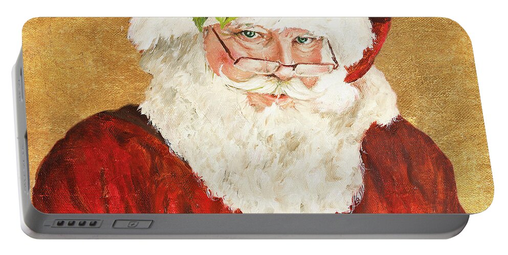 Saint Portable Battery Charger featuring the painting Saint Nick by Patricia Pinto
