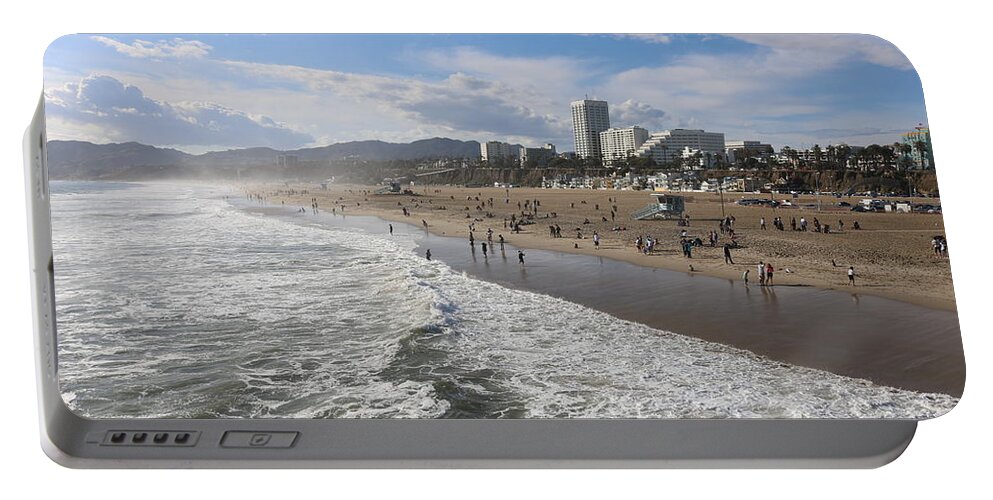 Beach Portable Battery Charger featuring the photograph Santa Monica Beach, Santa Monica, California #1 by John Shiron
