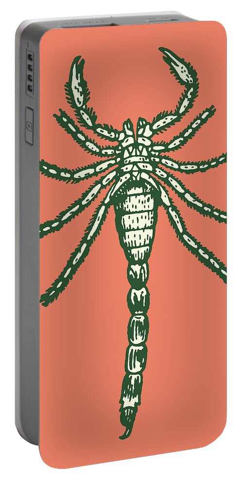 Campy Portable Battery Charger featuring the drawing Scorpian #1 by CSA Images