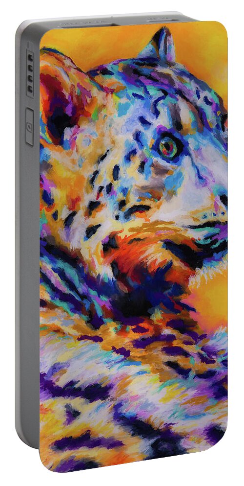 Snow Portable Battery Charger featuring the photograph Snow Leopard by Stephen Anderson