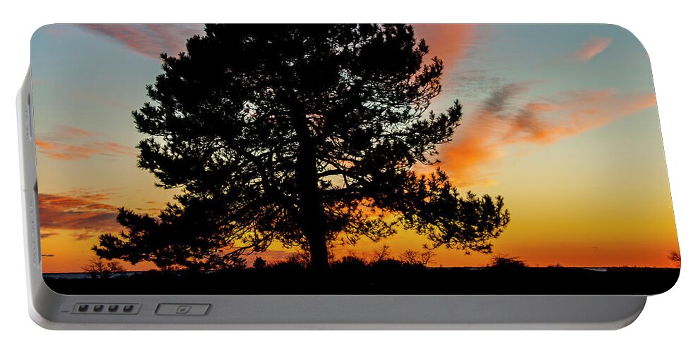 Tree Portable Battery Charger featuring the photograph Sunset Silhouette by Cathy Kovarik