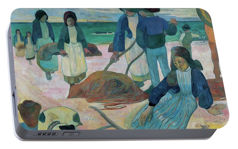 Beach Portable Battery Charger featuring the painting The Kelp Gatherers II #1 by Paul Gauguin