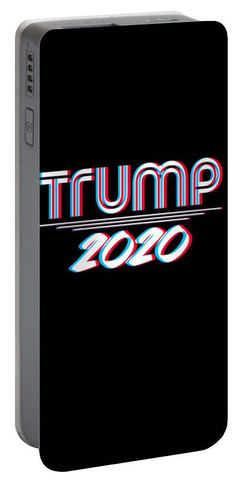 President-trump Portable Battery Charger featuring the digital art Trump 2020 3D Effect #1 by Flippin Sweet Gear