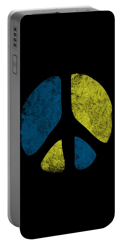 Cool Portable Battery Charger featuring the digital art Vintage Peace Sign #1 by Flippin Sweet Gear