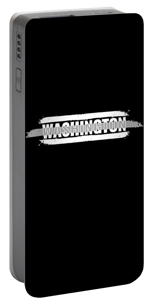 Deputy Portable Battery Charger featuring the digital art Washington Correctional Officers Gift for Policeman Cop or State Trooper Thin Silver Line #2 by Martin Hicks