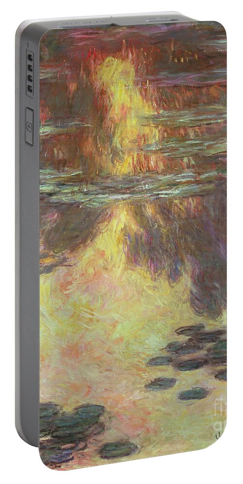 Waterlilies Portable Battery Charger featuring the painting Waterlilies, 1907, Painting by Claude Monet by Claude Monet