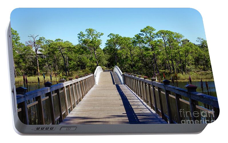 Watercolor Portable Battery Charger featuring the photograph Western Lake Bridge #1 by Megan Cohen