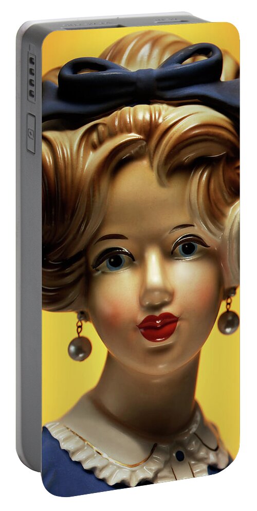 Accessories Portable Battery Charger featuring the drawing Woman With Bow in Her Hair #1 by CSA Images