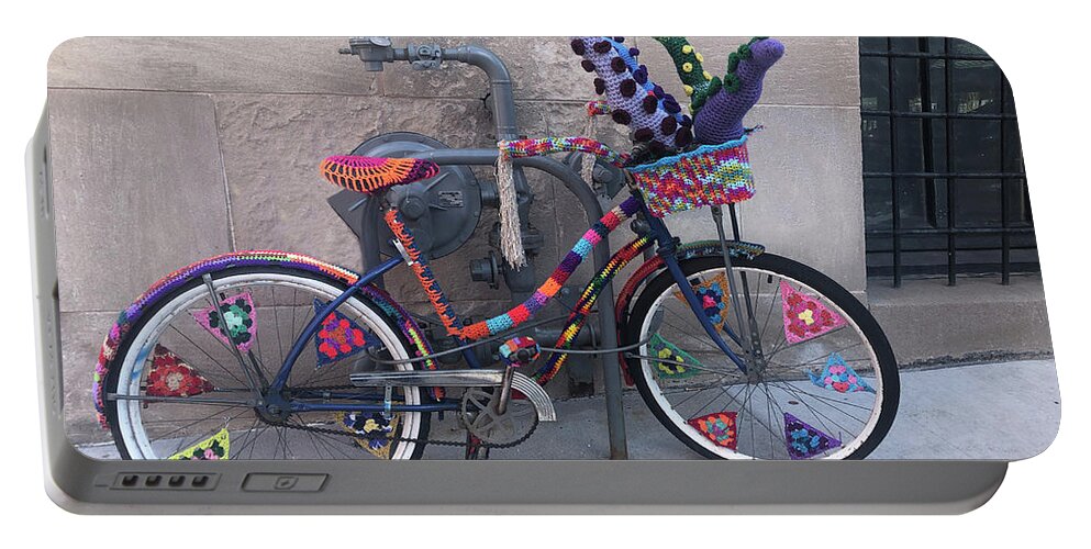 Bike Portable Battery Charger featuring the photograph Yarn Bike #1 by Tom Reynen