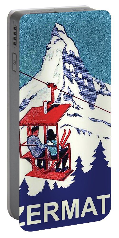 Zermatt Portable Battery Charger featuring the digital art Zermatt #1 by Long Shot