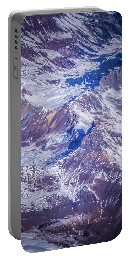 Mountain Portable Battery Charger featuring the photograph Flying over colorado rocky mountains #10 by Alex Grichenko
