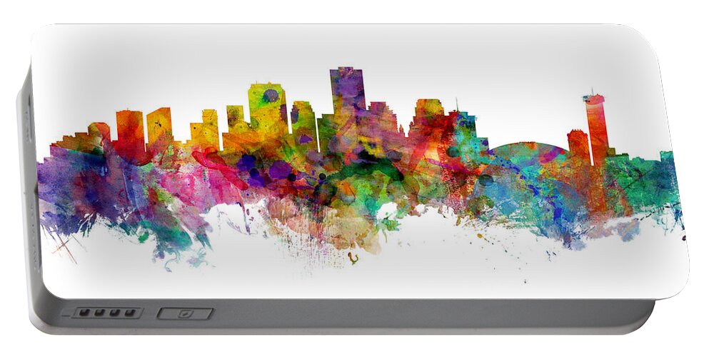 New Orleans Portable Battery Charger featuring the digital art New Orleans Louisiana Skyline by Michael Tompsett