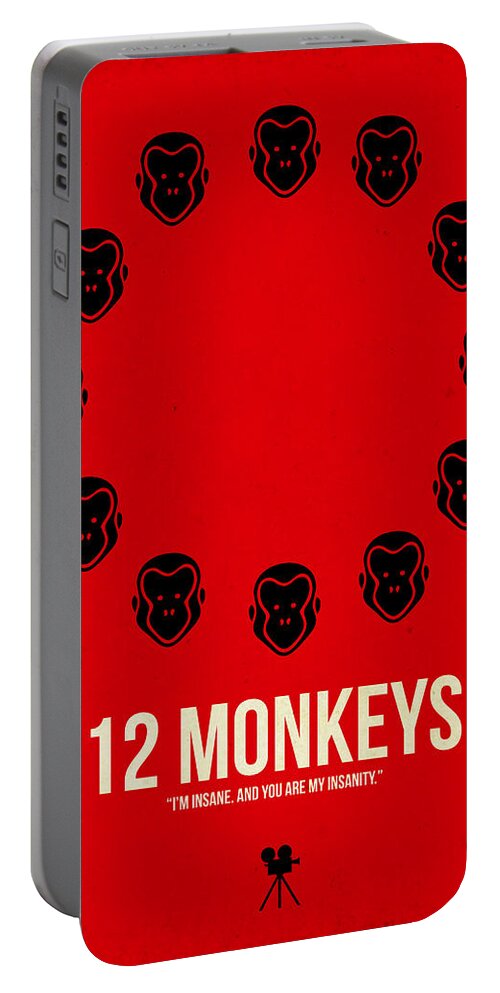12 Monkeys Portable Battery Charger featuring the digital art 12 Monkeys by Naxart Studio