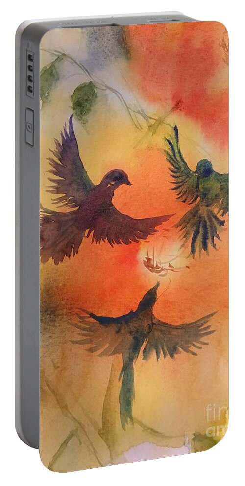 1232019 Portable Battery Charger featuring the painting 1232019 by Han in Huang wong