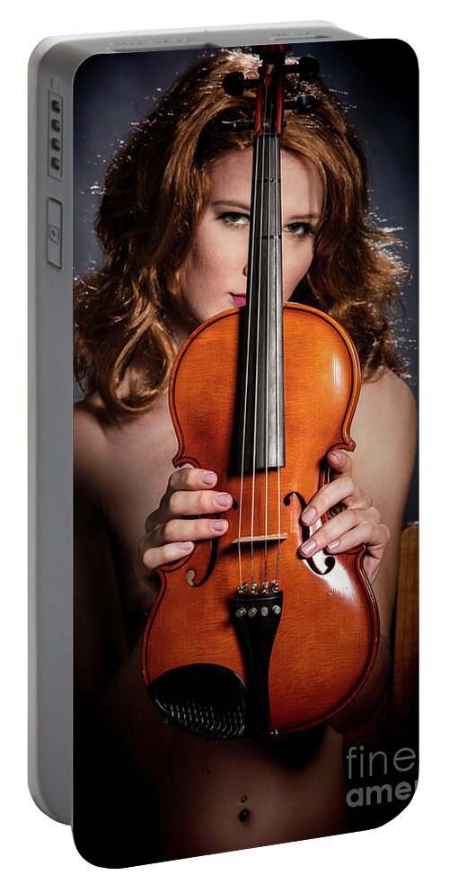 Color Portable Battery Charger featuring the photograph 124.1854 Violin Musician in Color #1241854 by M K Miller