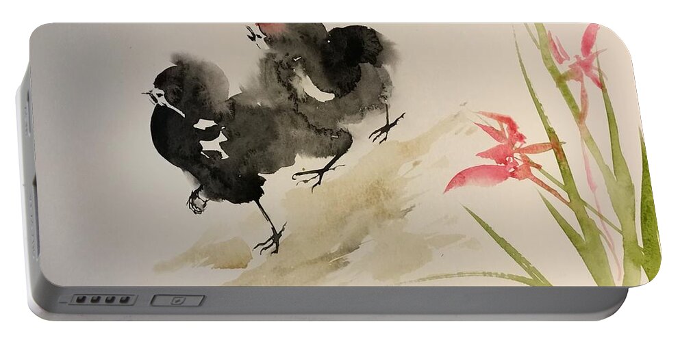 1402019 Portable Battery Charger featuring the painting 1402019 by Han in Huang wong