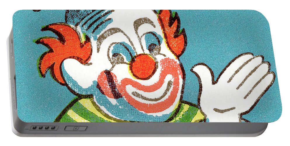 Accessories Portable Battery Charger featuring the drawing Clown #15 by CSA Images