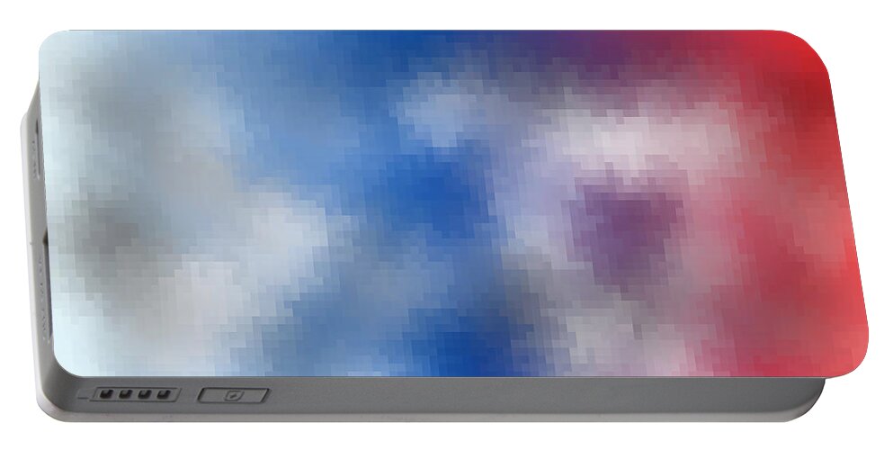 Rithmart Abstract Fade Fading Pixels Noise Clouds Organic Shades Random Computer Digital Shapes Auburn Changing Directions Hills Large Pixels Shades Portable Battery Charger featuring the digital art 18x9.135-#rithmart by Gareth Lewis