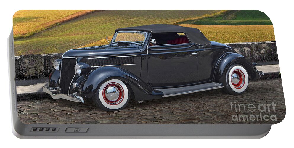 Customized Portable Battery Charger featuring the photograph 1936 Ford Cabriolet by Ron Long