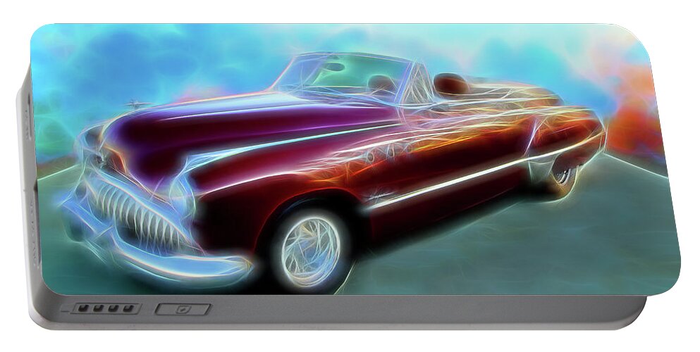 1949 Buick Portable Battery Charger featuring the digital art 1949 Buick Convertable by Rick Wicker