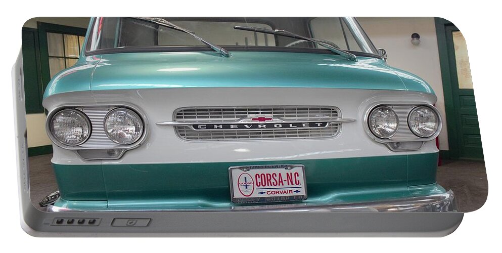 Chevy Portable Battery Charger featuring the photograph 1950's Chevy Corvair 95 by Ali Baucom