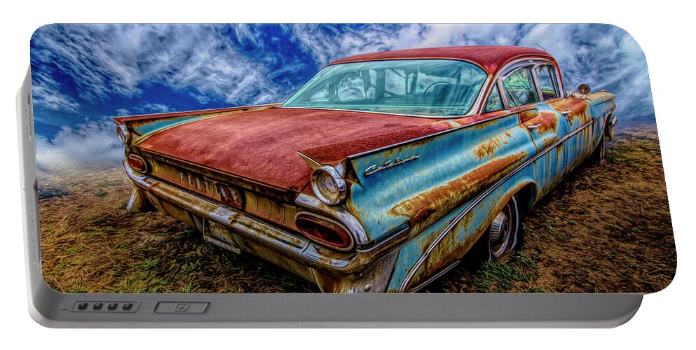 1959 Portable Battery Charger featuring the photograph 1959 Pontiac in HDR Detail by Debra and Dave Vanderlaan