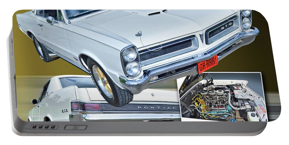 1965 Pontiac Gto Portable Battery Charger featuring the digital art 1965 Pontiac GTO by Rick Mock